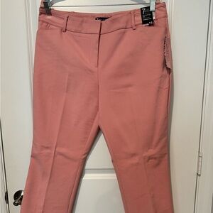 Rose pink signature fit straight leg slacks from New York & Company